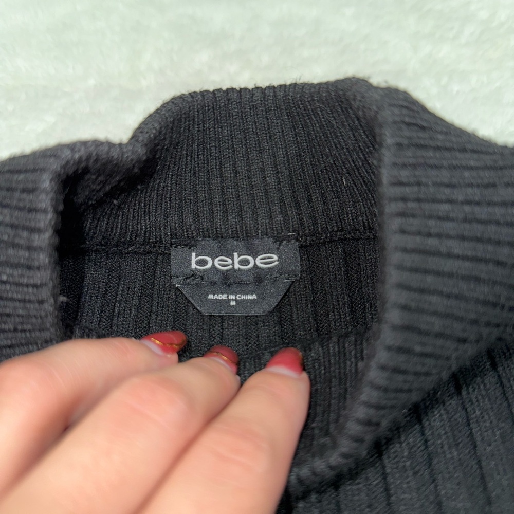 Bebe Black Ribbed Sweater - Picture 2 of 2